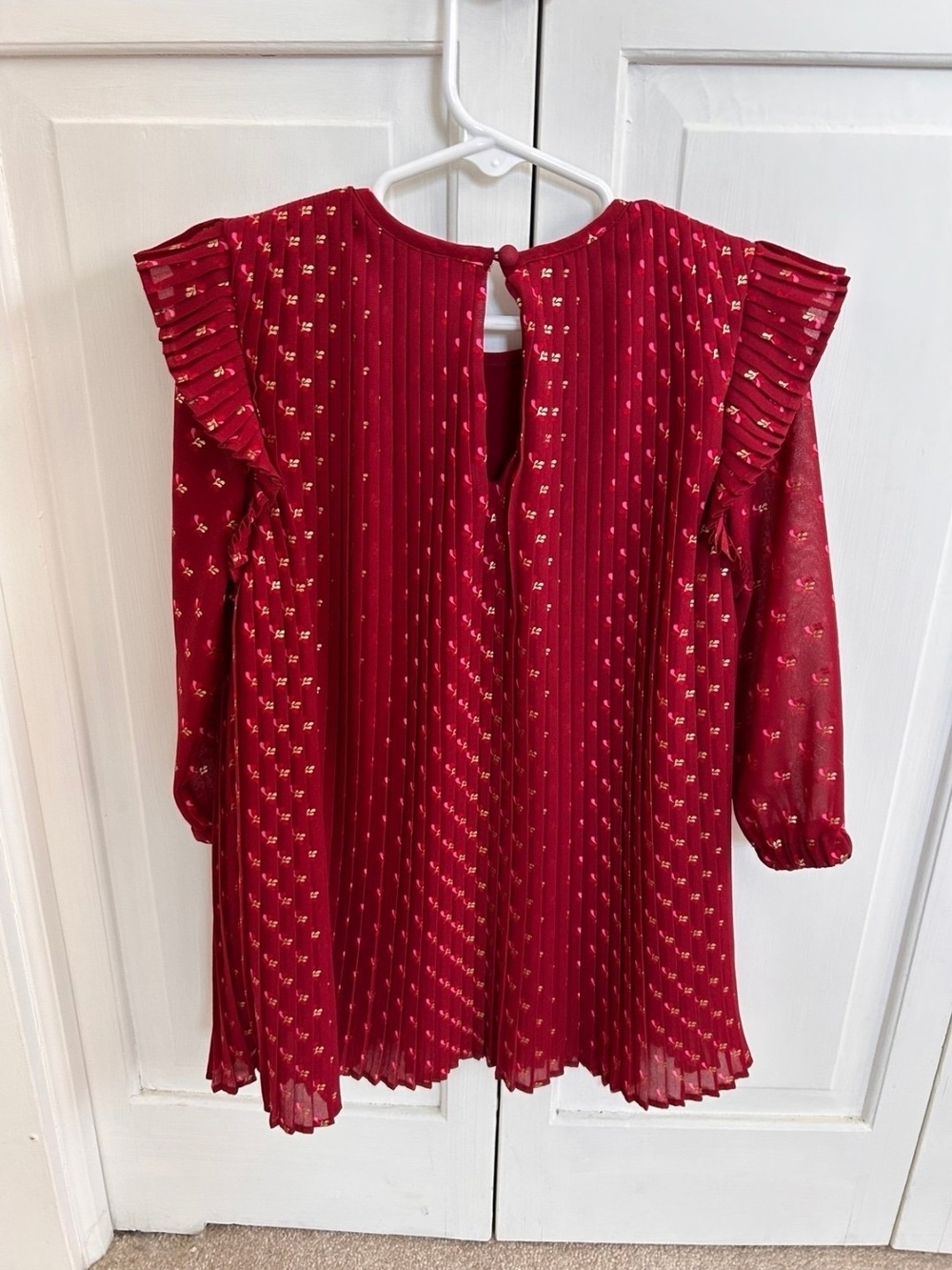 Vinyard Vines Girl's 2t Red Gold Holiday Dress